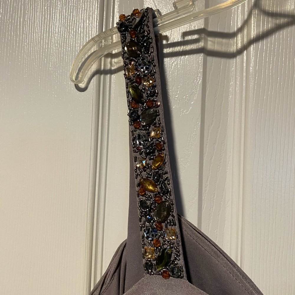 JS Boutique Ruched Dress Gray - Picture 7 of 8
